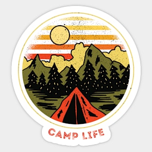 Camp Life in Wonderlust and Hiking trail Gift for Camper Sticker